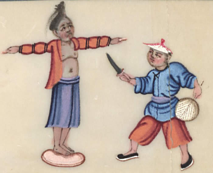 Man being flayed, courtesy of the Winterthur Library